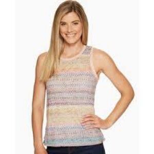 Prana Frosene Multicolor Knit Tank Top Pastel Gorpcore yoga workout hiking SZ L